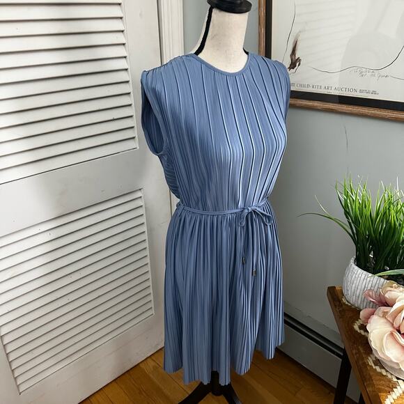 FISHERFIELD Womens Dress Blue Pleated Knee Length Preppy Capsule Spring 36 US S - Picture 4 of 13